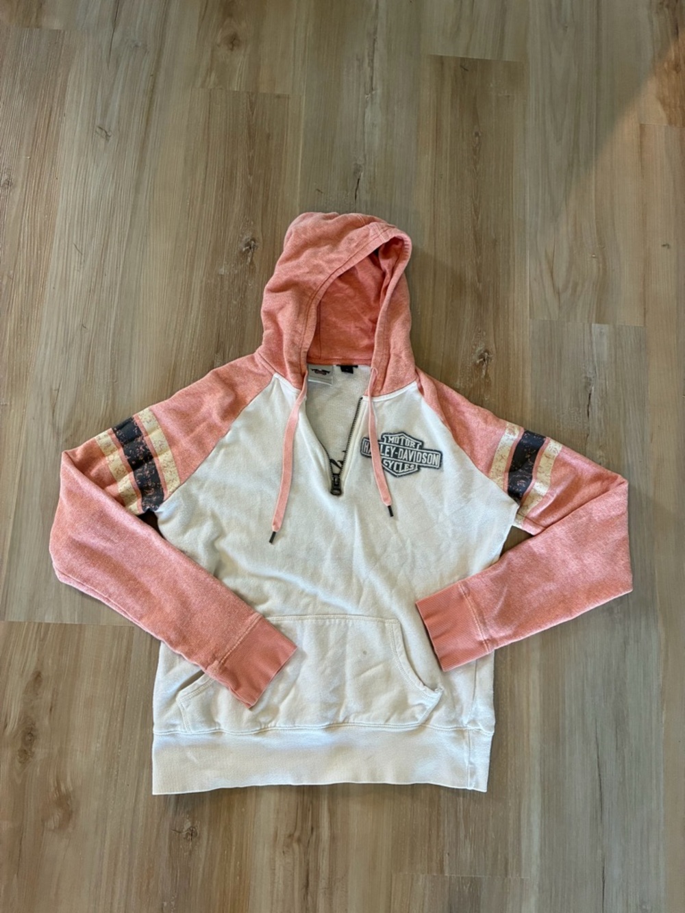 Harley-Davidson Coral & Cream Zip Hoodie